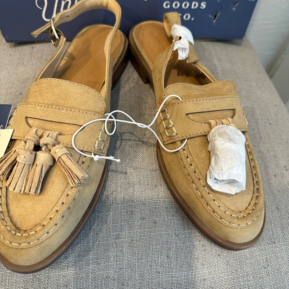 Faux Suede Tan Loafers with Tassels
